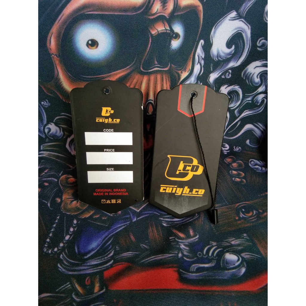 label hangtag custom baju distro 700 gram cetak bolak-balik