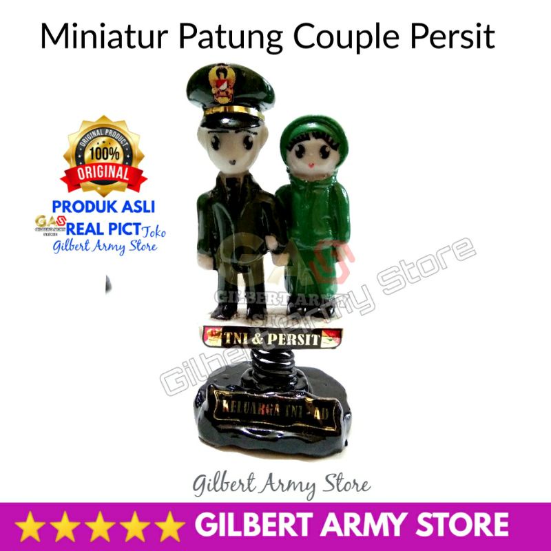 Minatur Patung Couple Tni Persit Pasangan Dashbor mobil accesories kado unik Murah Gilbert Army Store