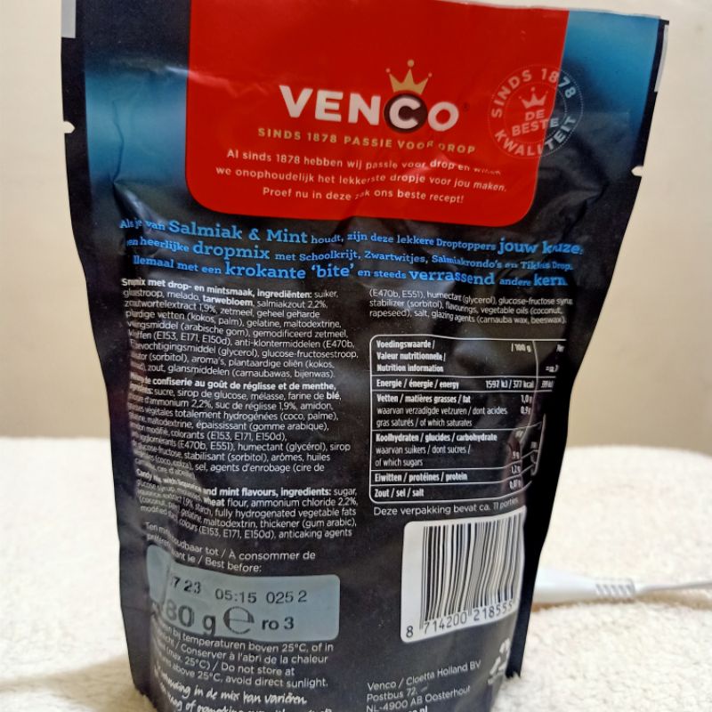 

Venco Droptoppers Salmiak & Mint / permen Venco