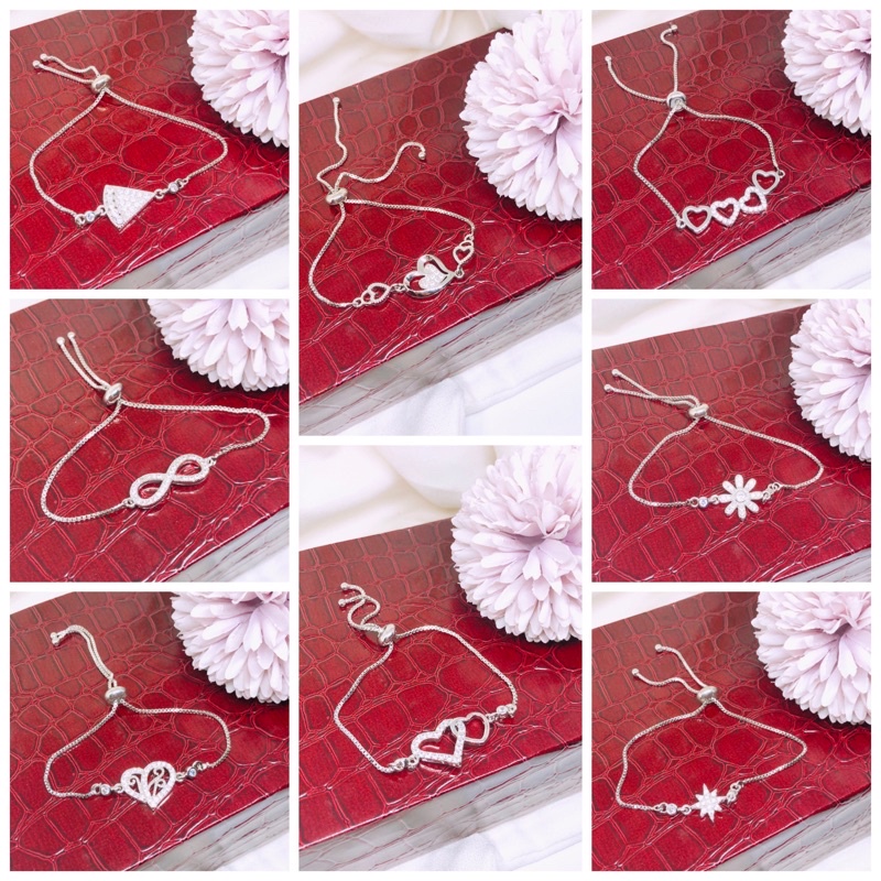 Gelang wanita serut permata silver xuping