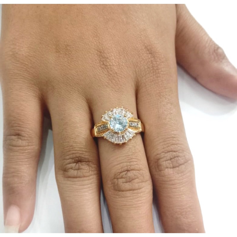 Cincin wanita / cincin permata love / replika berlian / cincin lapis emas / cincin pengganti emas