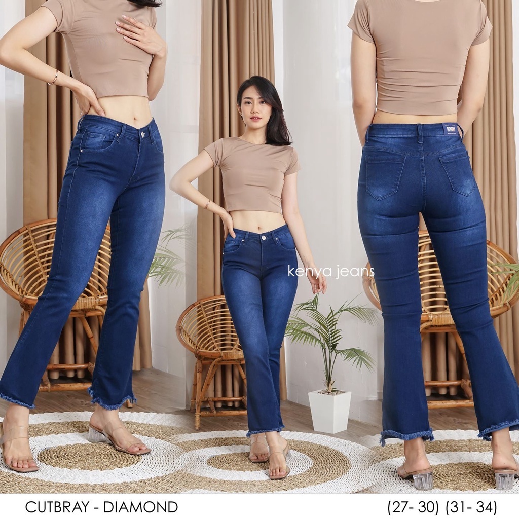 7C-G CELANA JEANS PREMIUM CUTBRAY BIRU DIAMOND /BOOTCUT JEANS /STREACHT /27 - 34