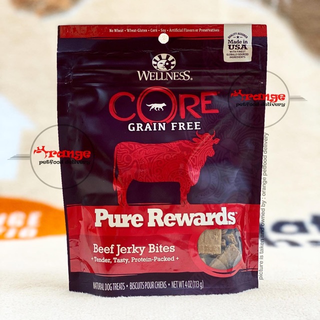 wellness core pure rewards soft beef jerky bites