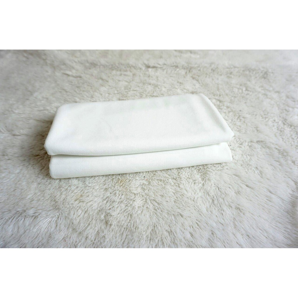 Pasmina Tali Karet 180x75Cm Pasmina Tebal Bahan Italiano Crepe Pasmina Polos-Putih