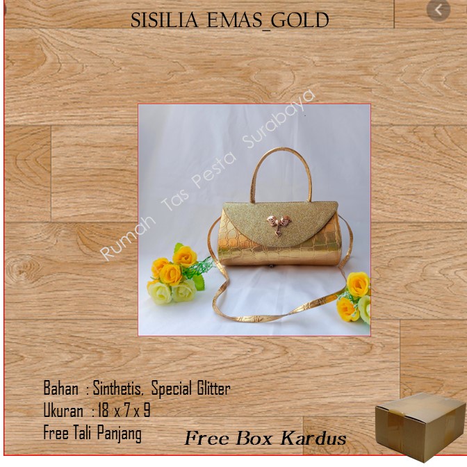 Tas Pesta,Tas Kecil,Tas Imut,SISILIA EMAS_GOLD