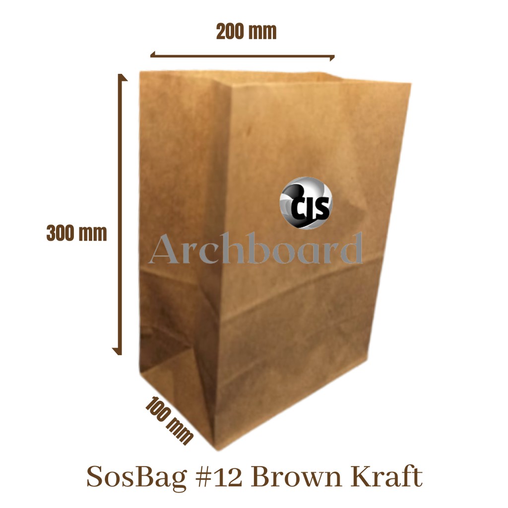 

Paper Bag Coklat #12 - Brown Kraft Kantong Kertas Roti - 100 pcs