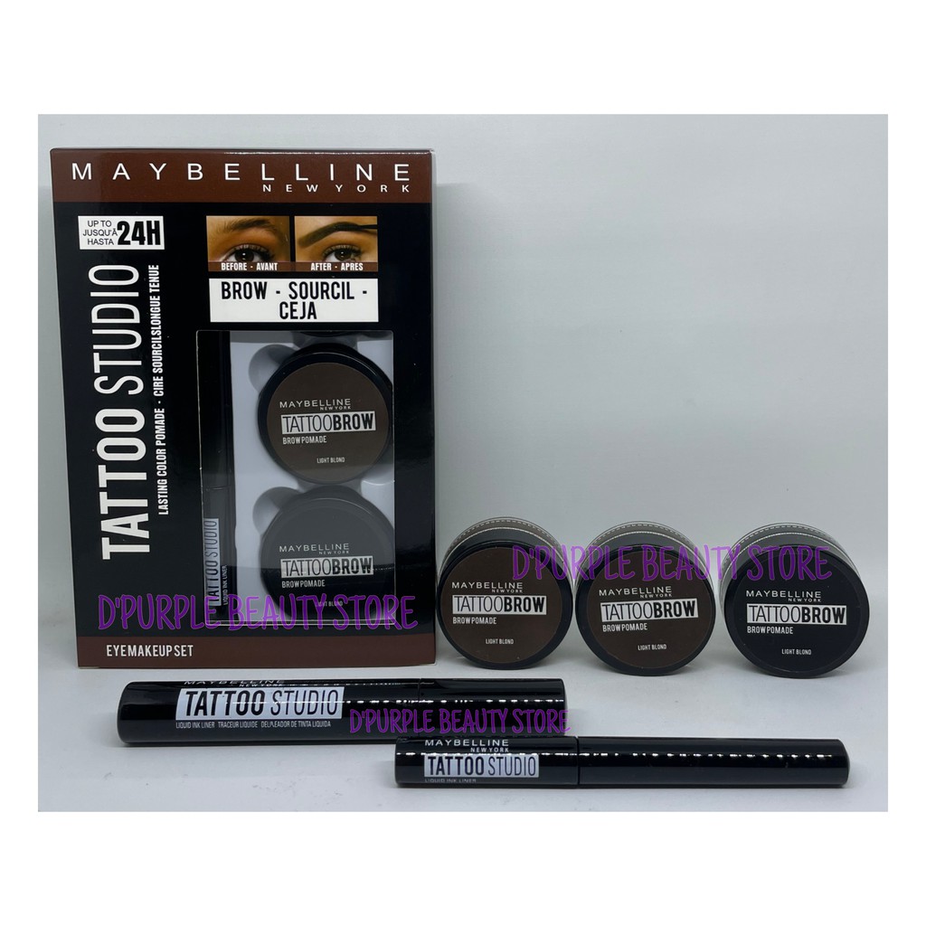 EYEMAKEUP SET Maybelline Tatto Studio 5 In 1 ( Real Pict )