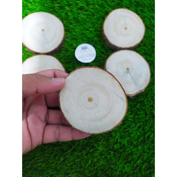 wood slice dekorasi kandang hamster