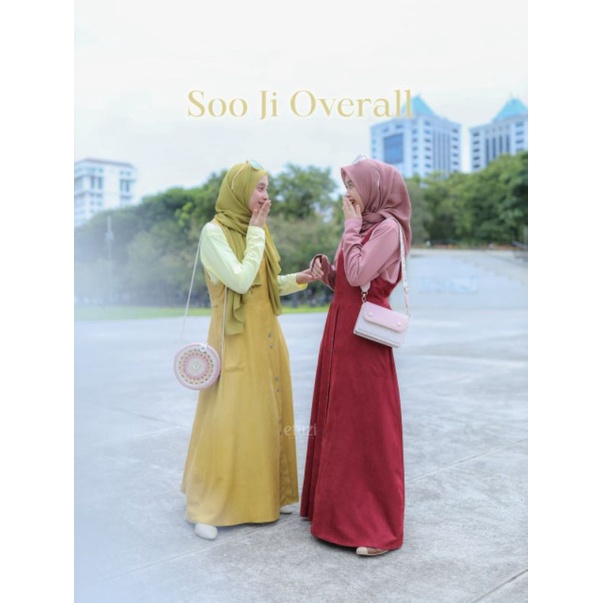 2 in 1 Set Overall + inner | Gamis etuzi | soo ji Overall | kekinian | gamis murah satu set | overal