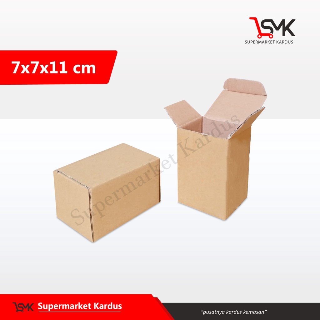 

Box 7X7X11 cm (sparepart) Kardus/Kardusmini/Karduskecil/Boxkecil/Karton/Kartonmini/Kemasan/Hampers/Gift/sliplock/Tinggi11