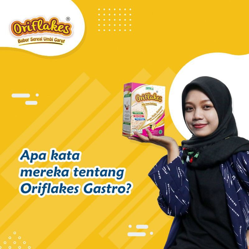 ORIFLAKES GASTRO Sereal Umbi Garut VANILA untuk Asam Lambung Maag Gerd 350 g