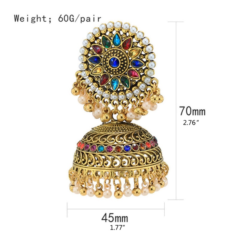 SIY  Bohemian Jhumki Earrings for Indian Women Wedding Party Wear Ethnic Jewelry