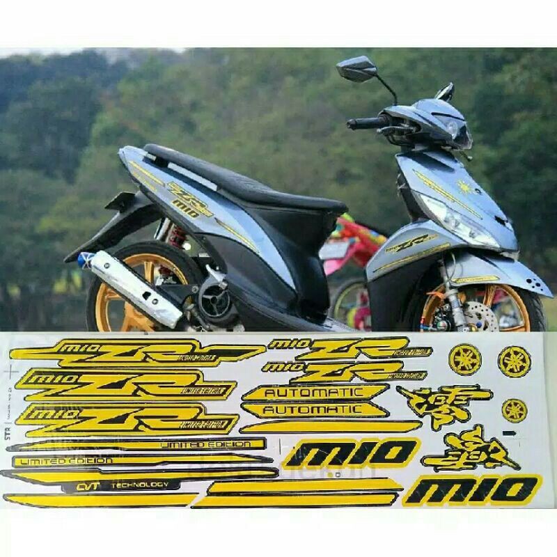 striping sticker variasi Yamaha Mio sporty ZR warna kuning
