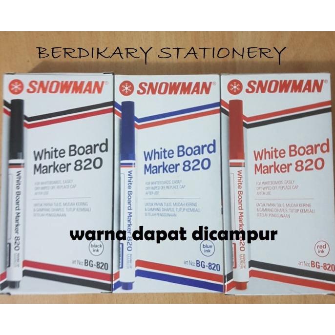 

TERBARU Spidol White Board Snowman BG-820 (Bisa Dicampur)/PULPEN GEL/PULPEN LUCU/PULPEN 1 PACK/PENSIL WARNA/PENSIL 2B/PENGHAPUS JOYKO/PENGHAPUS LUCU/RAUTAN PENSIL PUTAR/RAUTAN ELEKTRIK/SPIDOL WARNA/SPIDOL PERMANEN/SPIDOL WHITEBOARD/CORRECTION TAPE