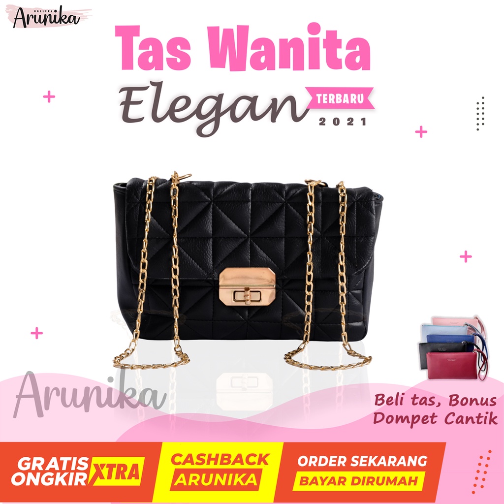AR001AMO Tas Pesta Mewah Wanita Buat Kondangan Elegan Terbaru Branded Selempang Batam Import Cewek T