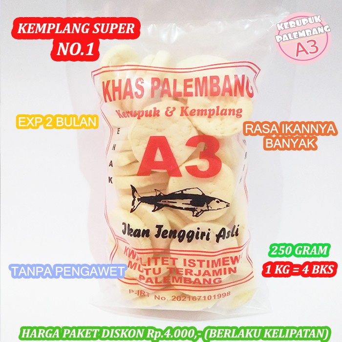 

NEW KEMPLANG KANCING KOIN SEDANG SUPER IKAN TENGGIRI 250GR PALEMBANG