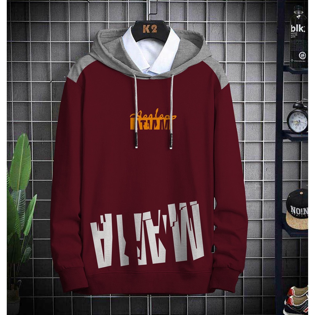 Hoodie Pria / Hodie Pria / Jaket Pria / Sweater Hoodie MALLA Bahan Fleece UK L-XL