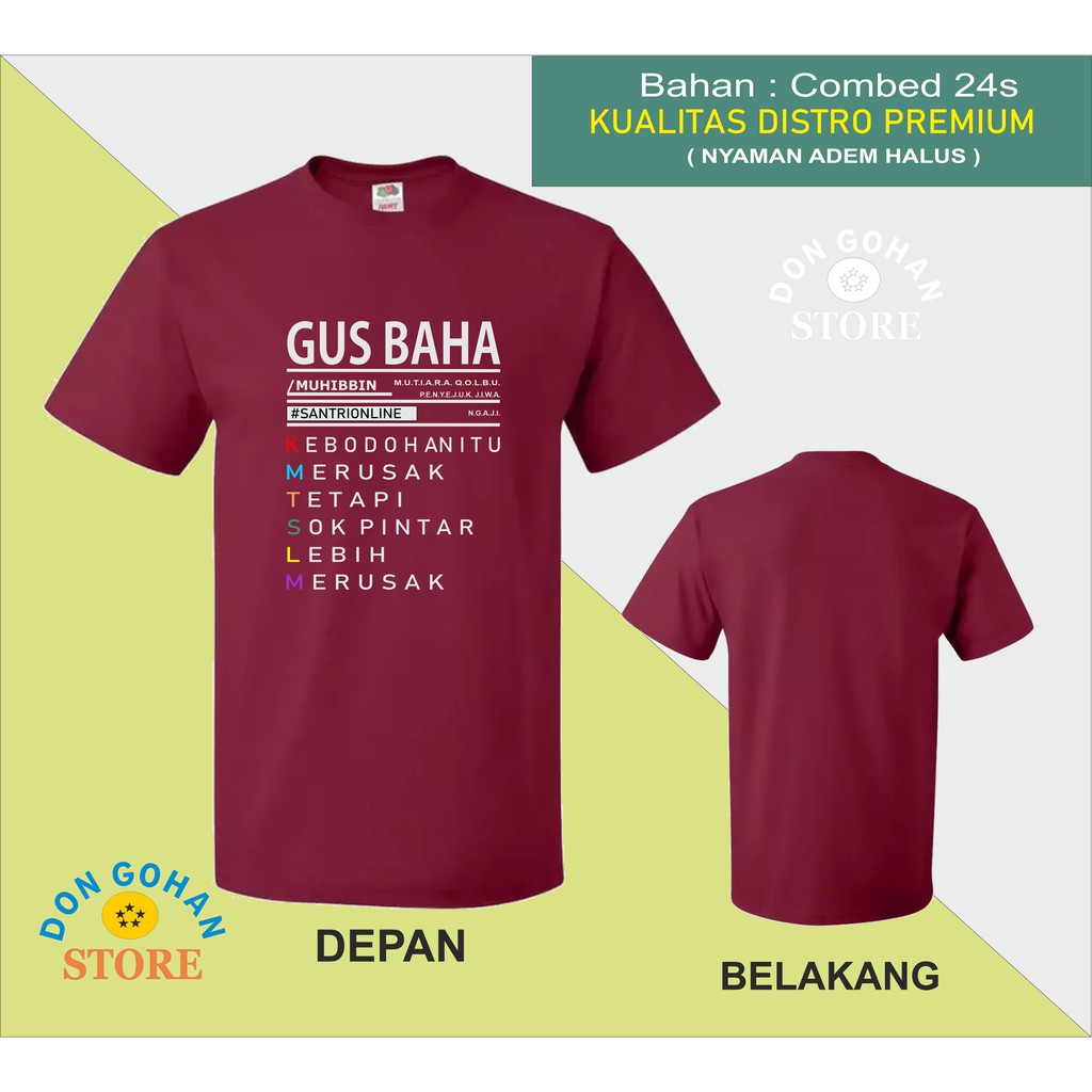 Kaos Gus Baha Kata2  Dakwah Agama Kekinian - Kaos Distro Pria Islami Gaul Keren Terbaru