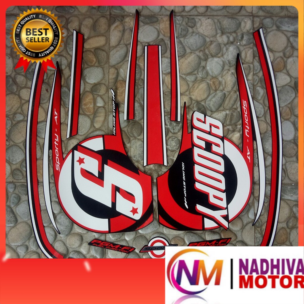 stiker striping motor scoopy sporty 2015