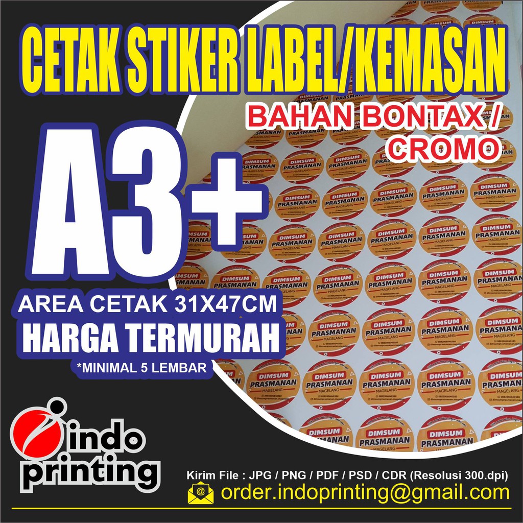 

CETAK STIKER LABEL - BAHAN STIKER CROMO - BY INDO PRINTING