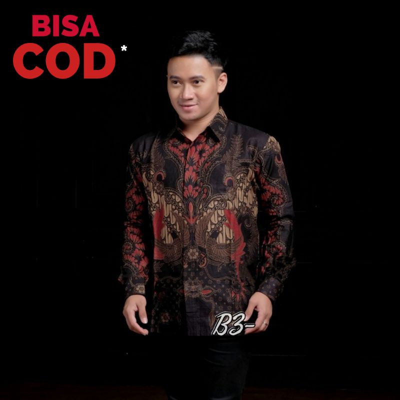 Baju Klambi Fashion Atasan Kemeja  Hem Batik Seragam Kondangan Kerja Kantor Resepsi Cowok Pria Produ