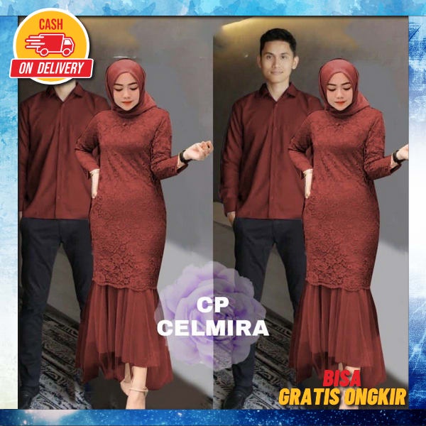 Baju Gamis Couplean Samaan Kekinian Lebaran Hari Raya Terbaru 2022 Maxy Cempaka Dress Muslim Remaja 