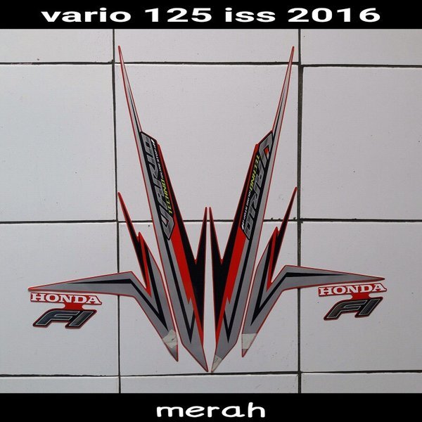 stiker motor vario techno 125 fi iss 2016 merah