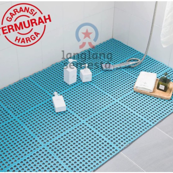 ALAS KANDANG KUCING ANJING Tatakan Karpet Hewan Murah Anti Air Plastik / ALAS KARPET KAMAR MANDI-BIRU