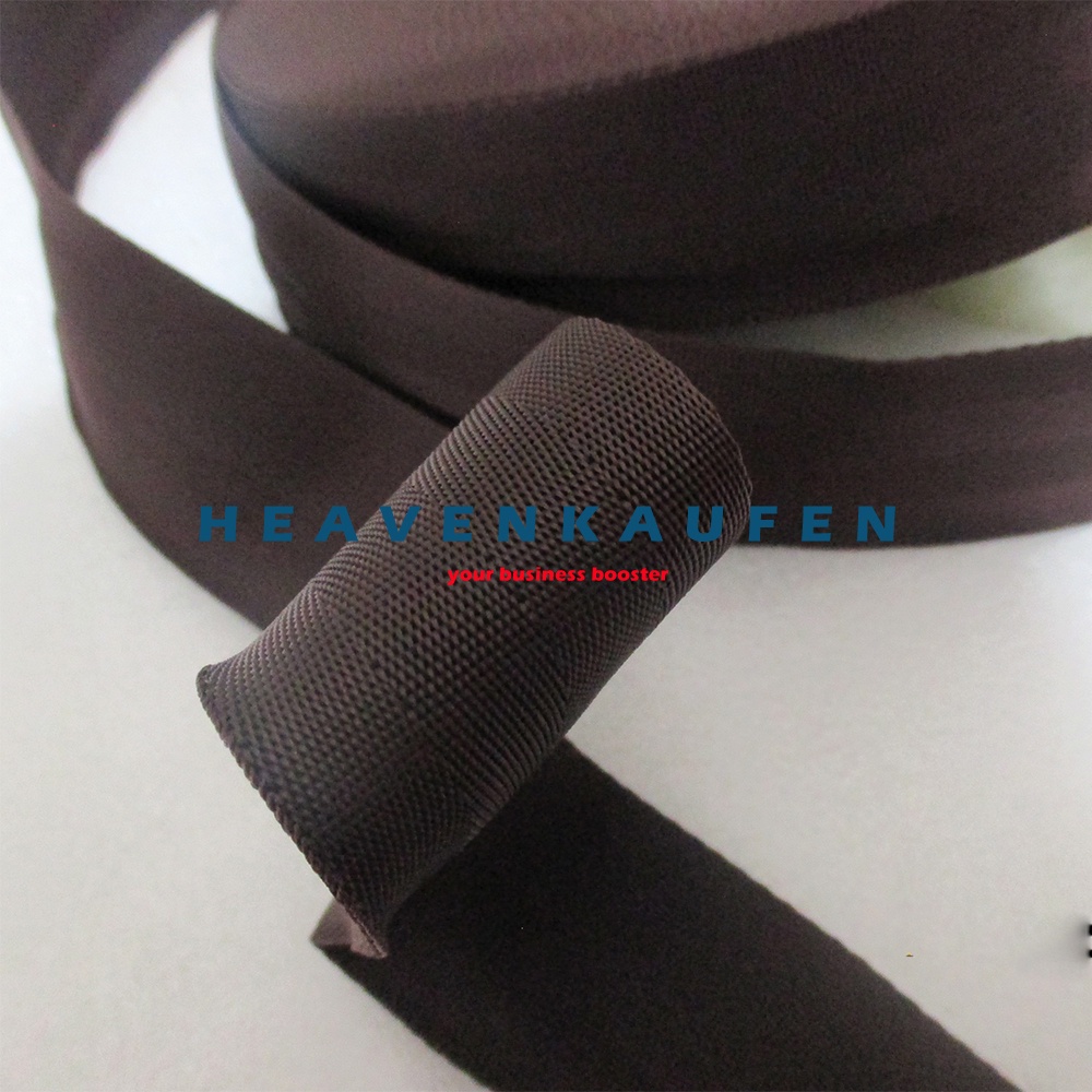 Webbing Lebar 5 cm Warna Coklat Motif Seatbelt Untuk Webbing Tas Dll