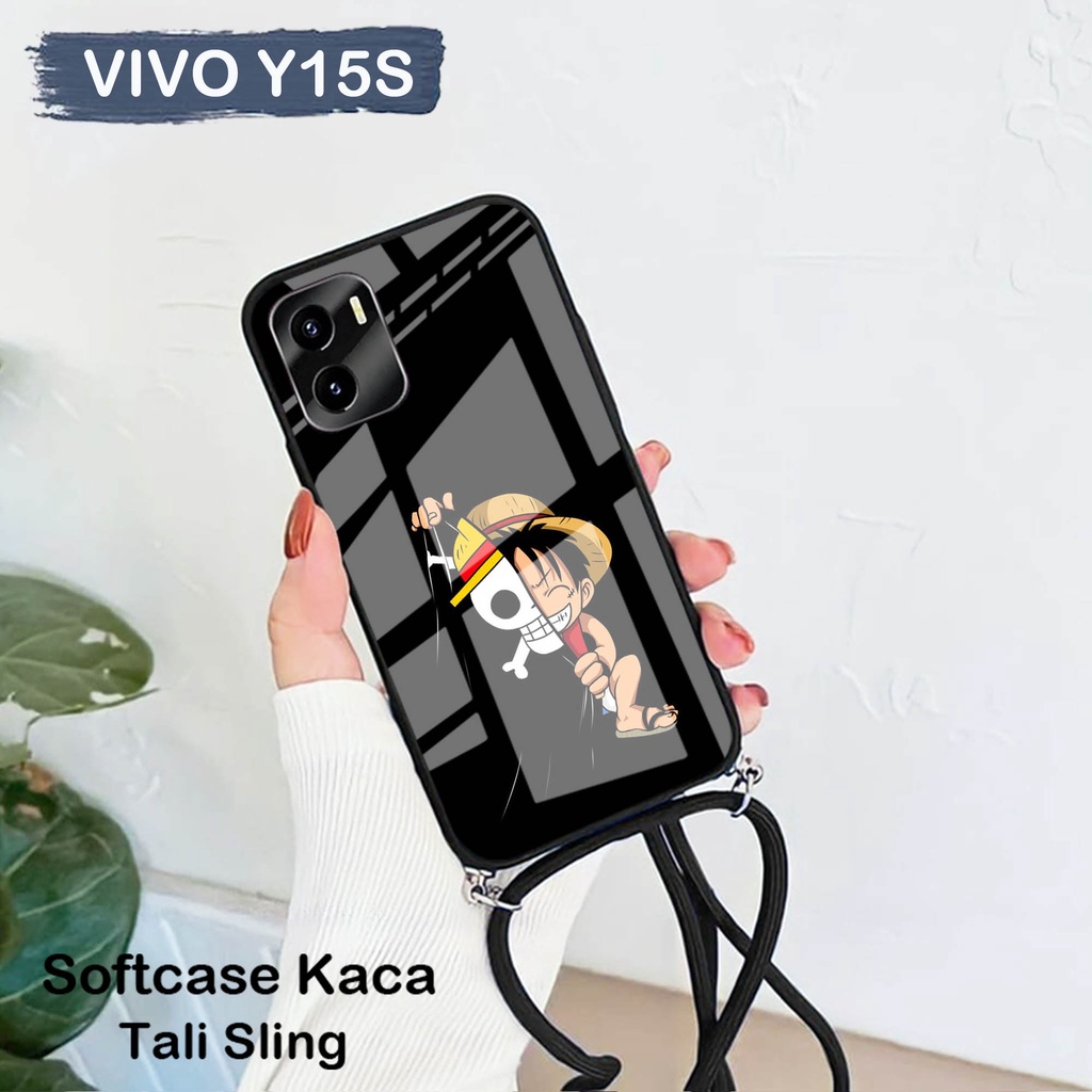 [A10] Softcase Glass Kaca Tali Sling Vivo Y15S /Casing Handphone Vivo Y15S / Case Hp Vivo Y15S