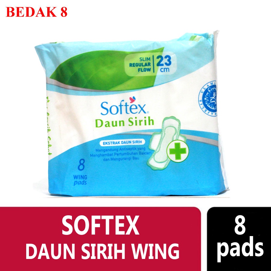 Softex Daun Sirih Wing Isi 8/ Pembalut Wanita Softex Daun Sirih Wing 8