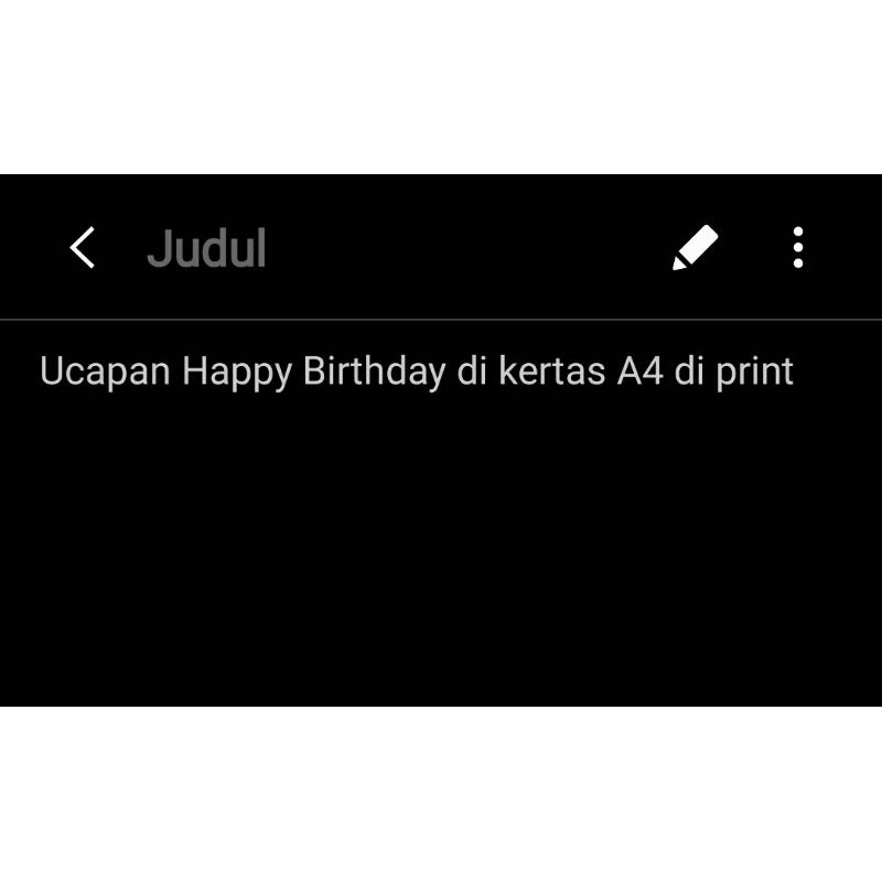 

ucapan happy birthday di kertas A4 di print