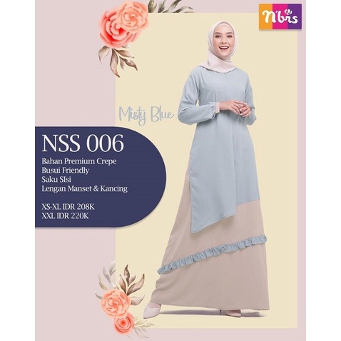 GAMIS DRESS WANITA MUSLIM NIBRAS NSS 006