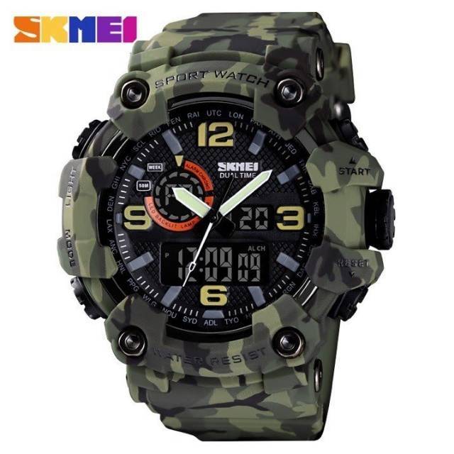 JAM TANGAN PRIA SKMEI ORIGINAL 5120 CAMO ARMY DUALTIME WATERRESIST