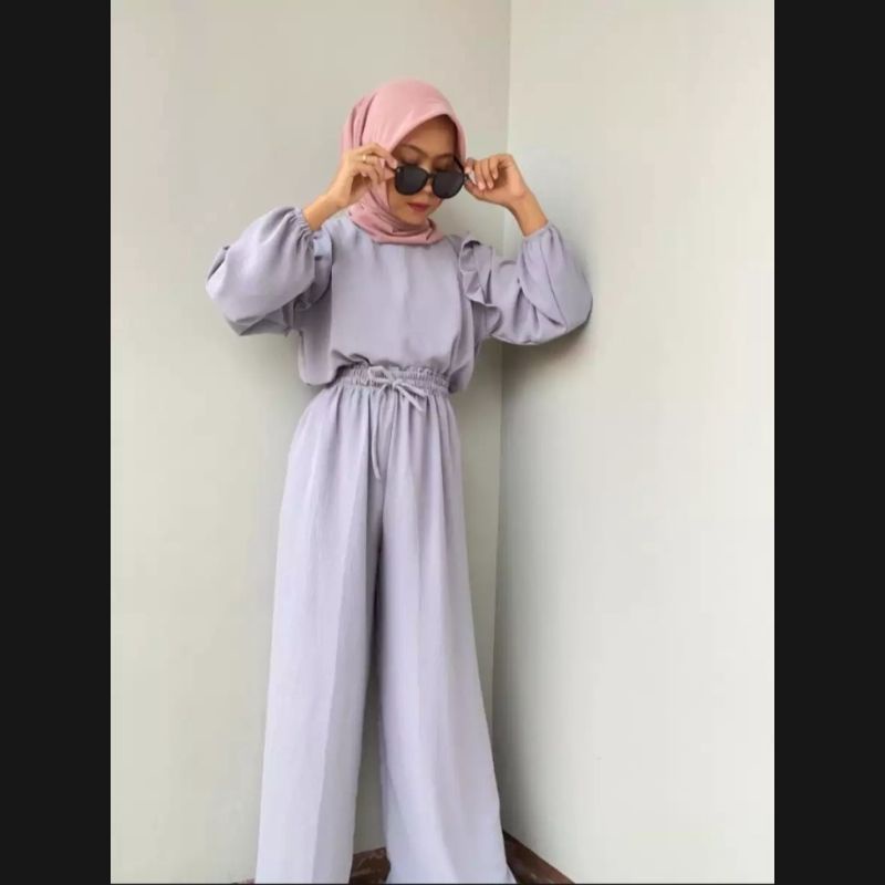 ONE SET CRINKLE/SETELAN RUBY/RUBY SETRAYON CRINKLE/SET KULOT CRINKLE