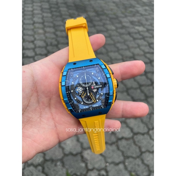 Jam Tangan Expedition E 6782 Original Kuning Biru Pria