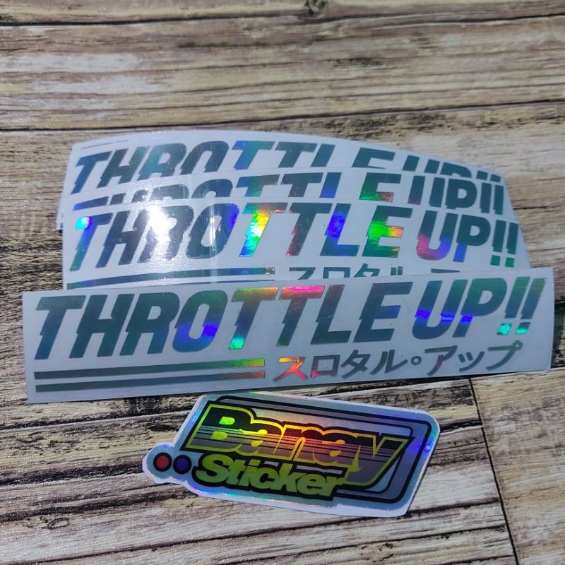 STICKER THROTTLE UP VISOR HELM CUTTING