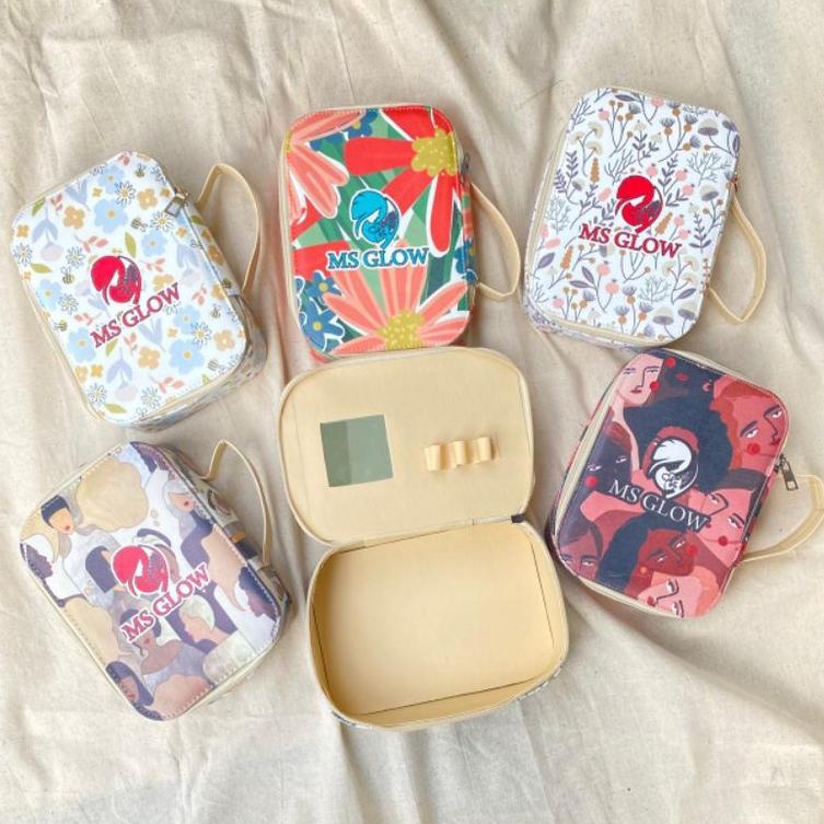 Box Skincare Tempat Makeup Pouch Kosmetik Msglow Daviena Skincare Kotak Penyimpanan Box Makeup