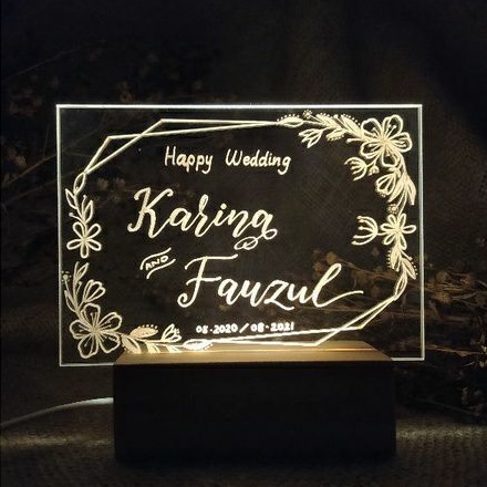 Acrylic Lamp custome | lampu akrilik custome | kado wisuda | lampu tidur aesthetic | harga murah |
