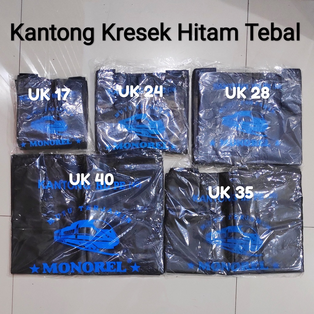 Khusus GO-Send | HDPE Hitam, Kantong Kresek Hitam (Semua Ukuran) Kantong Plastik Hitam