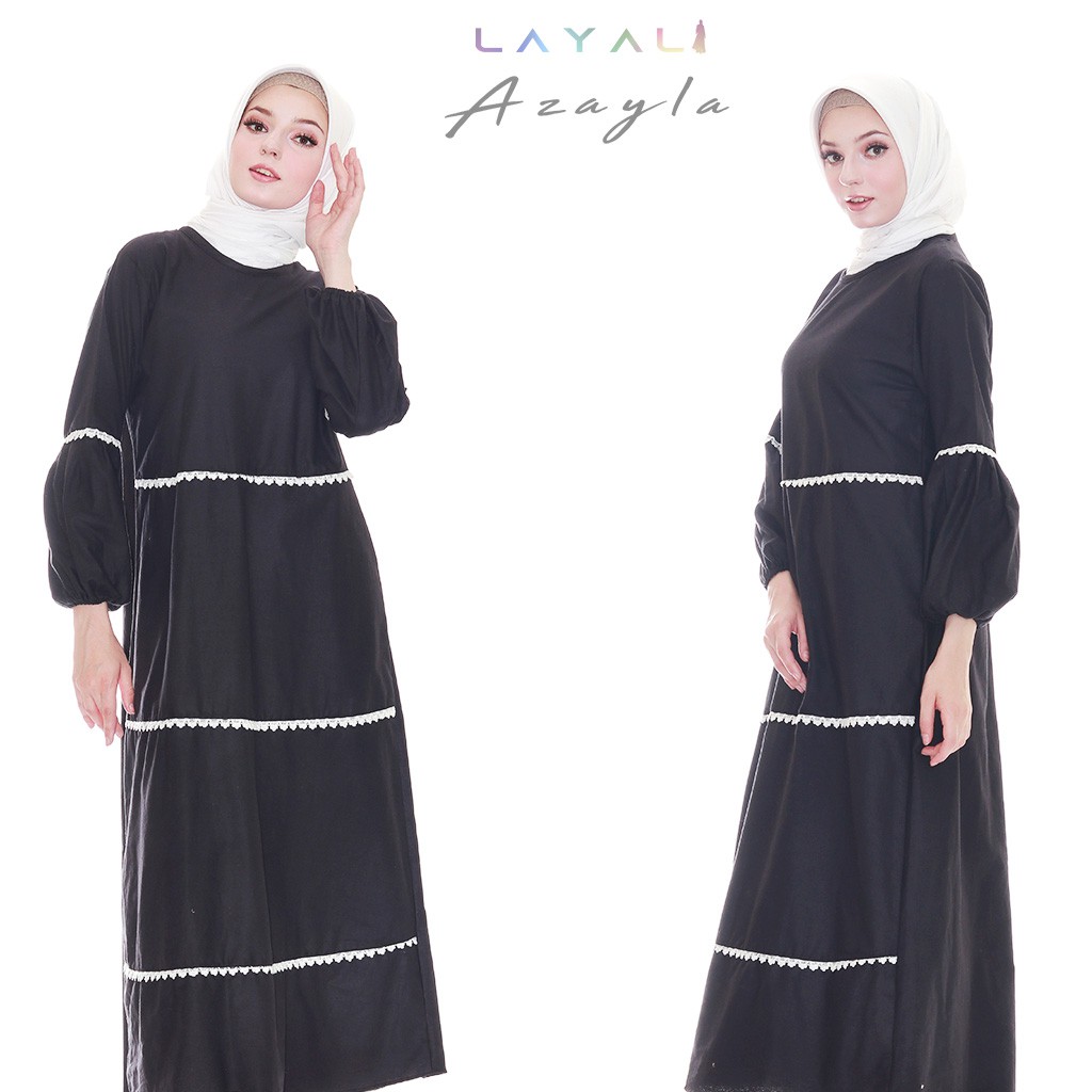 Fashion Wanita Gamis Wanita Dress Muslim Katun Azayla Dress By LAYALI