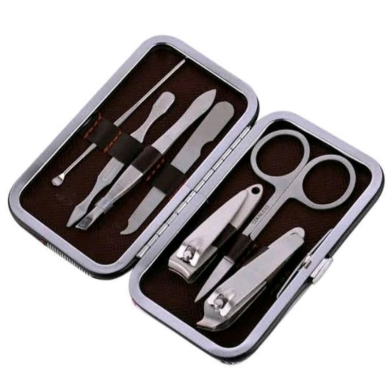 Gunting Kuku Set Stainless Steel Warna Hitam &amp; Silver / Manicure Pedicure Original