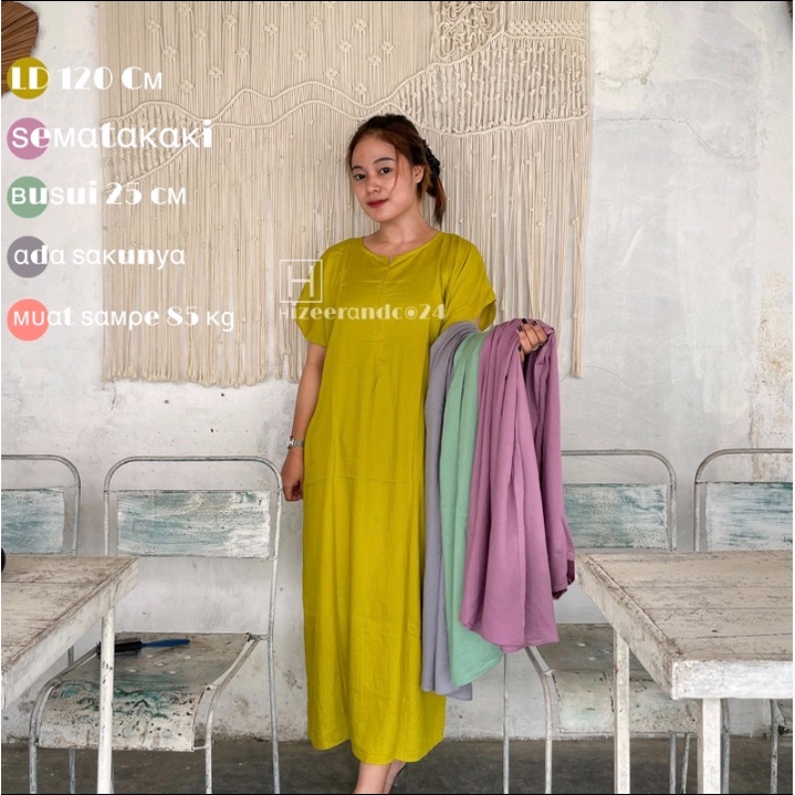 Daster Polos Panjang SemataKaki Busui Ukuran Xl, Xxl