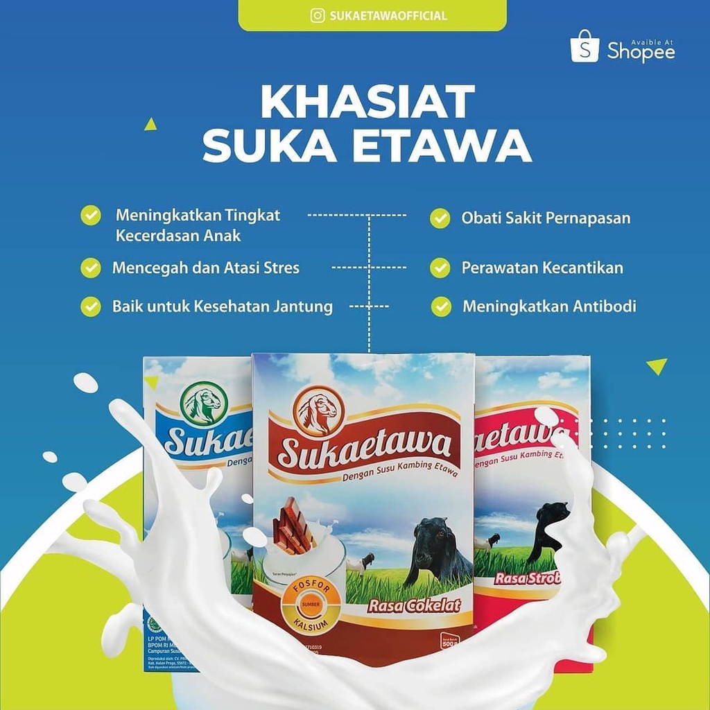 Sukaetawa Susu Kambing Etawa  Tinggi 5 Mineral Dan Vitamin E Nikmat 500 Gram Untuk Kesehatan