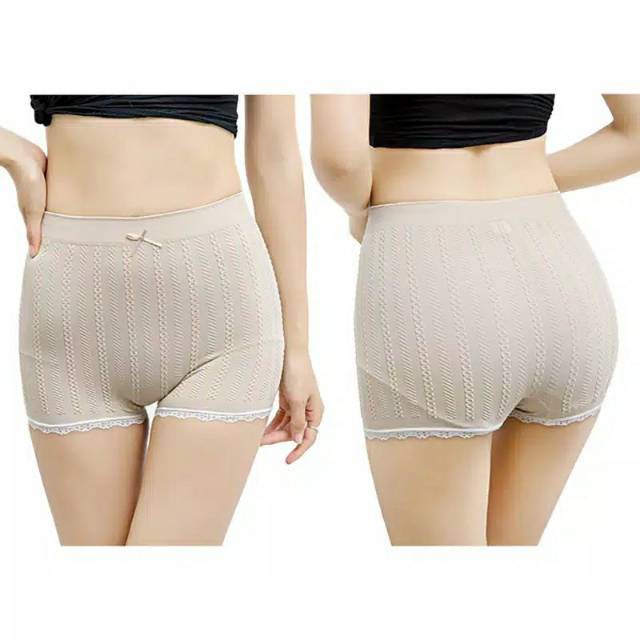 ELFYDO - W020 Celana Dalam Short Fashion Wanita Celana Dalam High Waist Seamless Anti Going Warna Polos