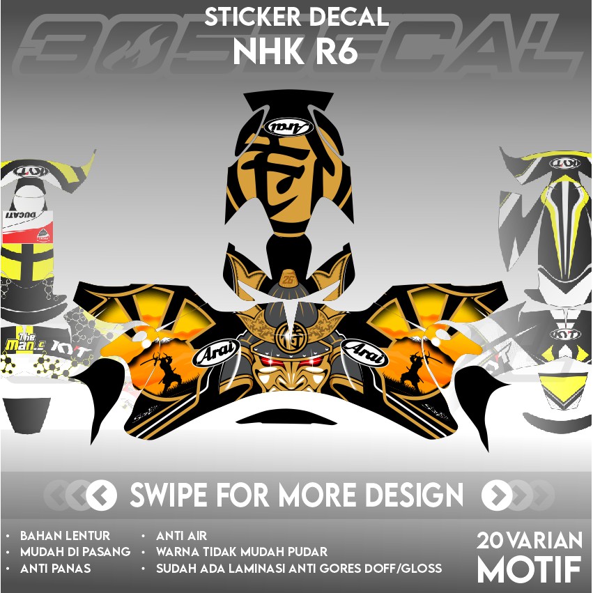 Sticker Decal Helm NHK R6 Part 1| Decal sticker | Decal helm