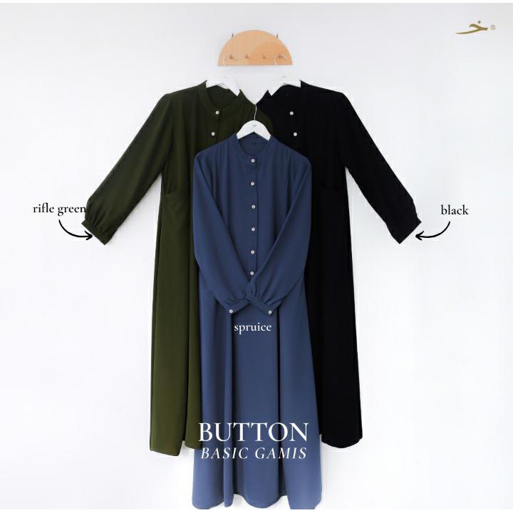 khadijah Indonesia - Gamis Button Basic | Gamis Syari | Wanita Muslimah