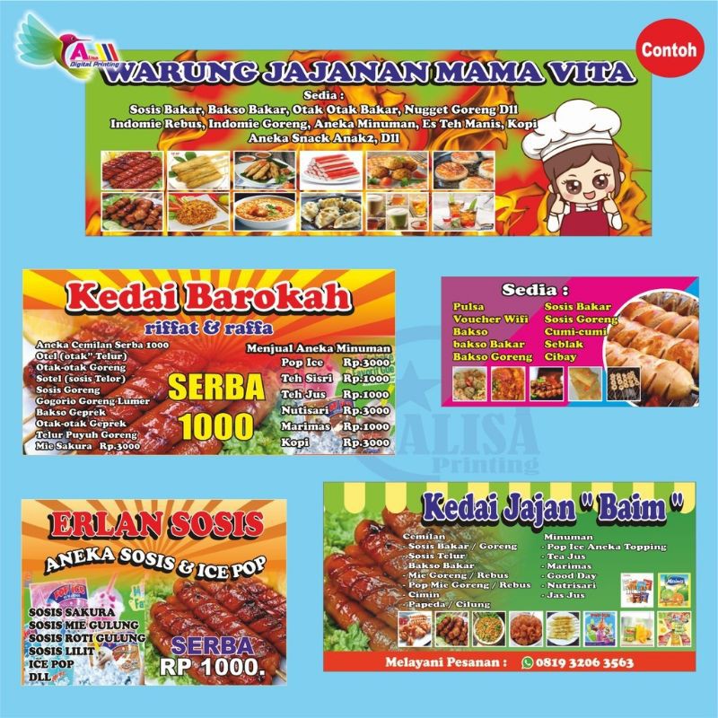 Baliho Spanduk Usaha Makanan Costum Shopee Indonesia