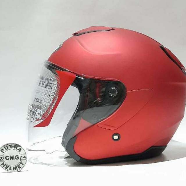 HELM KYT KYOTO SOLID RED DOFF MERAH MAROON DOF