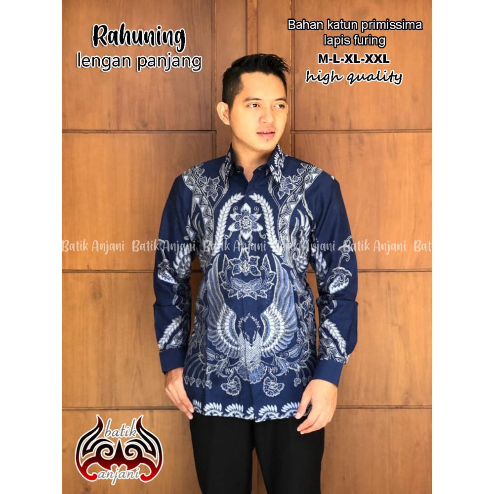 Batik Pria RAHUNING Kemeja Full Furing Bahan Katun Primisima